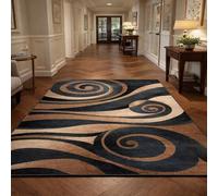 Strloepr Tapis Salon Table Basse Deco Coiffeuse Chambre Ado Fille Clean Girl,Abstrait Moderne Bleu Beige Marron Noir, 120 x 185 cm