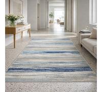 Strloepr Tapis Salon Table Basse Deco Coiffeuse Chambre Ado Fille Clean Girl,Abstrait Moderne Bleu, Gris, Blanc, 120 x 185 cm