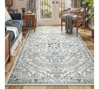 Strloepr Tapis Salon Table Basse Deco Coiffeuse Chambre Ado Fille Clean Girl,Gris et Blanc rétro Vieilli, 120 x 185 cm