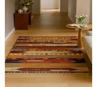 Strloepr Tapis Salon Table Basse Deco Coiffeuse Chambre Ado Fille Clean Girl, Imprimé Moderne à Rayures Rouges et Jaunes Vintage, Orange, 120 x 185 cm