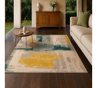 Strloepr Tapis Salon Table Basse Deco Coiffeuse Chambre Ado Fille Clean Girl, Jaune Moutarde, Vert, Beige, Marron, Abstrait Moderne, Multicolore, 120 x 185 cm