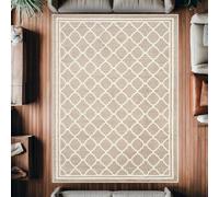 Strloepr Tapis Salon Table Basse Deco Coiffeuse Chambre Ado Fille Clean Girl,Motif géométrique Moderne Beige, Blanc, Taupe, 120 x 185 cm