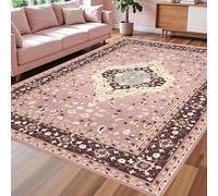 Strloepr Tapis Salon Table Basse Deco Coiffeuse Chambre Ado Fille Clean Girl,Room Decor Vintage rétro à Motif Floral Rose, Marron, Beige et Bleu, 120 x 185 cm