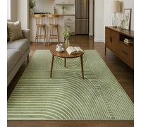 Strloepr Tapis Salon Table Basse Deco Coiffeuse Chambre Ado Fille Clean Girl, Tableau géométrique Moderne Vert Clair et Blanc, Vert, 120 x 185 cm