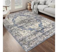 Strloepr Tapis Salon Table Basse Deco Coiffeuse Chambre Ado Fille Clean Girl,Traditionnel Floral Bleu, Gris, Beige, Noir, Jaune Vintage,Multicolore, 120 x 185 cm