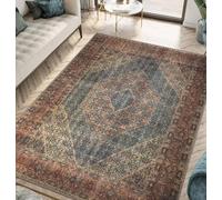 Strloepr Tapis Salon Table Basse Deco Coiffeuse Chambre Ado Fille Clean Girl,Vintage Bleu, Beige, Marron,Multicolore, 120 x 185 cm