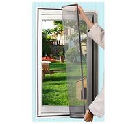 STRMAX Moustiquaire pour Fenêtres,Écran De Fenêtre Magnétique Réglable DIY Installation Facile Maille Cryptée Fram Blanche, 54 Tailles (Color : Grey Mesh, Size : 120x250cm)