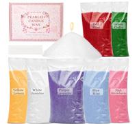 STRN Cire de sable perlée pour la fabrication de bougies parfumées | Recharge de cire de 1105,6 g avec 20 mèches, 7 couleurs et 7 parfums pour mariage, fête, Halloween, Thanksgiving