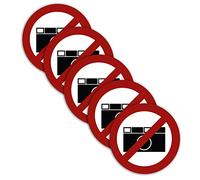 STROBO Lot de 5 autocollants XXL pour photographier interdits Ø 21 cm avec protection UV pour l'extérieur et l'intérieur