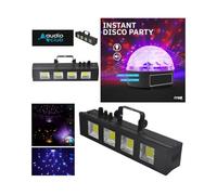 STROBOSCOPE A LEDS COB 4 x 20W AUDIO CLUB + Astro Ball Magic DJ Ball 6 x LEDS 1W BOULE LUMINEUSE LEDS DISCOBALL ASTRO
