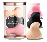 Strokes Complexion Pro Beauty Sponge - Éponge de maquillage sans latex pour fond de teint, poudres et crèmes, forme ergonomique avec base, pointe et côtés pour estomper, outil de beauté doux et