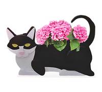 strolfay Pot de fleurs en forme de chat pour femme, joli pot de fleurs en PVC pour intérieur et extérieur, pot de fleurs pour anniversaire, bureau, amoureux des animaux de compagnie, 31,8 x 13 x 19,8