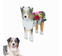 strolfay Pot de fleurs en PVC pour femme, pot de fleurs mignon pour intérieur et extérieur, pot de fleurs pour anniversaire, bureau, amoureux des animaux domestiques, 24 x 14,5 x 34 cm (berger