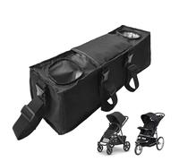 Stroller Bag, Spacious Stroller Bags, Secure Storage Holder with Fastener Strap 13 Inches, Diaper Bottle Organizer for Travel, Mom, Golf, Airplane, Outdoor, Car, Men, Women, Adults Use Black