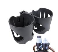 Stroller Cup Holder - Double Drink Mount, Rotating Beverage Adapter | Adjustable Bottle Clamp System, Clip Grip Design, Perfect for Bike Riding Or Baby Stroller Convenience