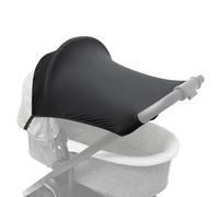 Stroller Shade Extender - Sun Shade For Stroller | Net Sunshade UV Protection Foldable Breathable Design For Hot Weather Protection | High View Two Way Cover Rainproof Universal Cotton Black A B With