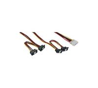 Strom y-kabel intern - 1x 13,34cm (5,25) an 4x 15pol sata gewinkelt mit lasche - 40+55cm inline 29672b
