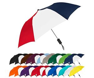 STROMBERGBRAND UMBRELLAS The Spectrum Popular Style 42" Automatic Open Compact Travel Umbrella for Rain, Wind & Sun, Sturdy Lightweight Small Portable Stick Umbrella for Men and Women, Red/White/Navy
