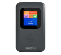 STRONG 4G AIRSPOT 220 Mobiler WLAN-Router mit SIM-Steckplatz, 4G LTE CAT4 150 Mbit/s DL, Tragbarer WiFi-Hotspot für Reisen, Farbdisplay, bis 10 Geräte, 2100 mAh Akku für 8 Std, USB-C, Glänzend Schwarz