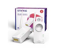 STRONG AV600 Adaptateur CPL WiFi 300Mbps, HomePlug AV2, Prise Supplémentaire, Installation Plug & Play avec Bouton Pair, Mode Économie d’Énergie, Ports LAN 100Mbps