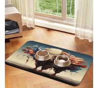 Strong Bison Tapis de nourriture pour animaux de compagnie, 60 x 40 cm, absorbant et antidérapant, en cuir synthétique, dessous en caoutchouc, séchage rapide, tapis de table enroulable pour gamelle