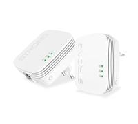 STRONG CPL AV1000 Mbps, Box CPL HomePlug AV2, Plug & Play avec Bouton Pair, Ports Ethernet Gigabit, Mode économie d’énergie, Portée de 300 mètres, Design Miniature, Kit de 2