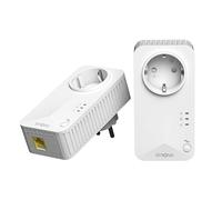 STRONG CPL AV600 Mbps, Prise Intégrée, Box CPL HomePlug AV2, Plug & Play, Compatible avec Toutes Les Box, Port Ethernet 100 Mbps, Mode économie d’énergie, Idéal pour Multi-TV, PC, Kit de 2