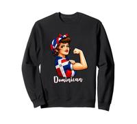 Strong Dominican Girl Girlfriend Dominican Republic Flag Sweatshirt