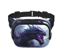 Strong Dragon Sac à bandoulière tendance avec imprimé dragon, sac banane de randonnée, sac à bandoulière carré double couche pour voyage et fitness
