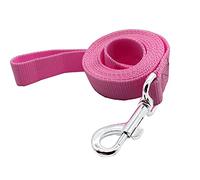 Strong Durable Nylon Dog Training Leash, Traction Rope, 4/5/6 Feet Long, 3/4 inch 1 inch Wide, for Small and Medium Dogs (1'' x 4 FT, Pink)