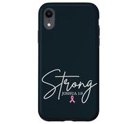Strong Joshua 1:9 Sensibilisation au Cancer du Sein Foi chrétienne Coque pour iPhone XR