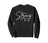 Strong Joshua 1:9 Sensibilisation au Cancer du Sein Foi chrétienne Sweatshirt