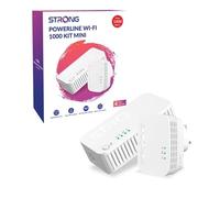 STRONG POWERLWF1000DUOMINIUK AV1000 Kit adaptateur Wi-Fi Powerline Booster/Hotspot/Extender, Plug and Play, version britannique Plug and Play