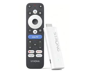 STRONG Leap-Nova-X TV Stick (Android 14), 2 Go RAM + 32 Go ROM, 4K UHD, Dolby Vision & Dolby Audio,Connexion WiFi 6 - Commande Vocale et Plus de 5000 Apps - Blanc