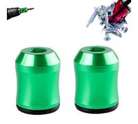 Strong Magnetic Screw Ring, Screwdriver Head Magnetic 6.35 mm Universal Ring Screw Holder, with Anti-Slip Design Removable Coil, For Drill Tools Household Workshop Repairs (Green 2Pcs)