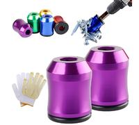 Strong Magnetic Screw Ring, Upgraded Screwdriver Head Magnetic Ring, 1/4 Inch Universal Aluminum Alloy Screw Rings Bit for Hex Screwdriver and Power Bits (2PCS Purple)