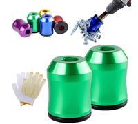 Strong Magnetic Screw Ring, Upgraded Screwdriver Head Magnetic Ring, 1/4 Inch Universal Aluminum Alloy Screw Rings Bit for Hex Screwdriver and Power Bits (2PCS Green)