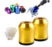 Strong Magnetic Screw Ring, Upgraded Screwdriver Head Magnetic Ring, 1/4 Inch Universal Aluminum Alloy Screw Rings Bit for Hex Screwdriver and Power Bits (2PCS Yellow)