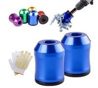 Strong Magnetic Screw Ring, Upgraded Screwdriver Head Magnetic Ring, 1/4 Inch Universal Aluminum Alloy Screw Rings Bit for Hex Screwdriver and Power Bits (2PCS Blue)