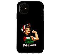 Strong Palestinian Girl Woman Girlfriend Palestine Flag Coque pour iPhone 11