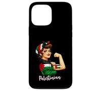 Strong Palestinian Girl Woman Girlfriend Palestine Flag Coque pour iPhone 13 Pro Max