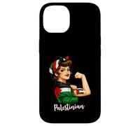 Strong Palestinian Girl Woman Girlfriend Palestine Flag Coque pour iPhone 14