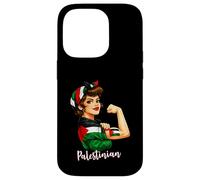 Strong Palestinian Girl Woman Girlfriend Palestine Flag Coque pour iPhone 14 Pro