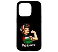 Strong Palestinian Girl Woman Girlfriend Palestine Flag Coque pour iPhone 15 Pro