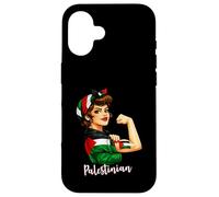 Strong Palestinian Girl Woman Girlfriend Palestine Flag Coque pour iPhone 16