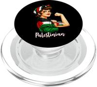 Strong Palestinian Girl Woman Girlfriend Palestine Flag PopSockets PopGrip pour MagSafe