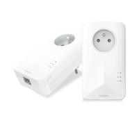 STRONG - POWERL1000DUOFRV2- Duo Prises CPL - Kit CPL 1000 Mbps - Compatible Toute Box/Routeur - 1 Port Ethernet + Prise Filtrée - Installation Rapide - Accès Internet Haut Débit Partout - Blanc