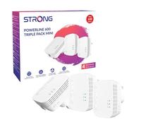 STRONG POWERL600DUOMINIUK AV600 Lot de 3 mini adaptateurs CPL Portée jusqu'à 300 m, aucune configuration nécessaire, prise britannique Blanc