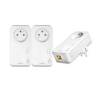 STRONG - Powerline 600 Kit - Trio Prises CPL - Kit CPL - 600 Mbps - Compatible Toute Box/Routeur - 1 Port Ethernet + Prise Filtrée - Installation Rapide - Accès Internet Haut Débit PL600TRIFRV2