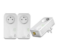 Strong Kit CPL Powerline 600 - Trio prises, 600 Mbps, 1 port Ethernet, prise filtrée - Blanc